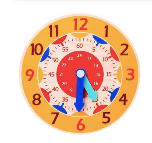 Wooden Educational Toy for Kids - Learning Clock Blocks