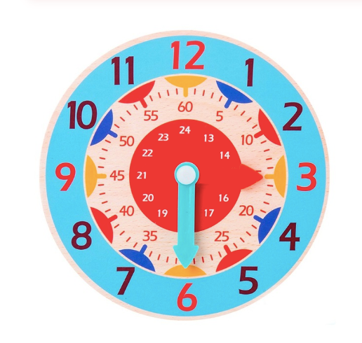 Wooden Educational Toy for Kids - Learning Clock Blocks