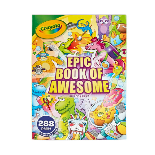 Crayola Epic Book of Awesome (288 Pages) Kids Coloring Book Activity Set Animal Coloring Pages for Kids 3+