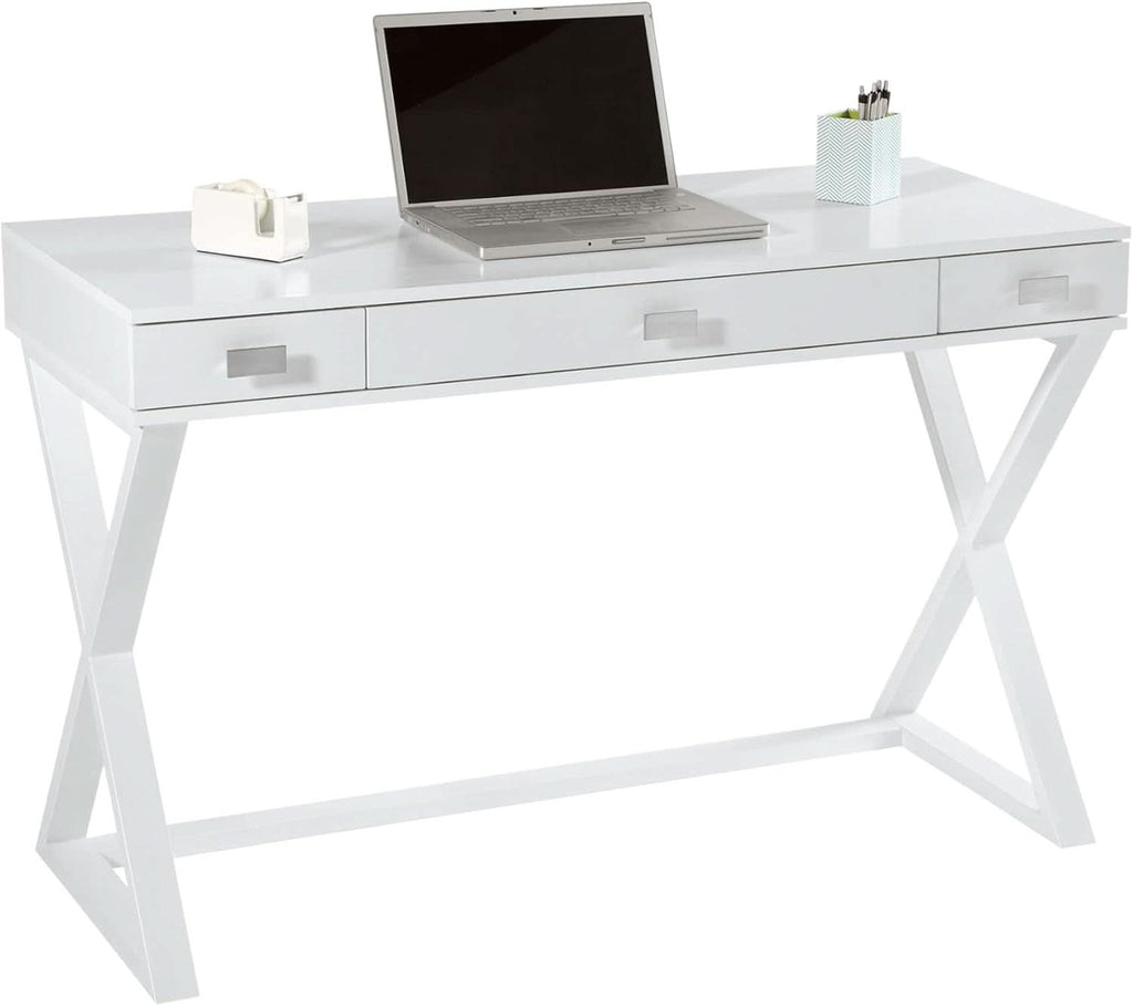 Compact White Writing Desk for Small Spaces and Creativity