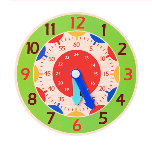 Wooden Educational Toy for Kids - Learning Clock Blocks
