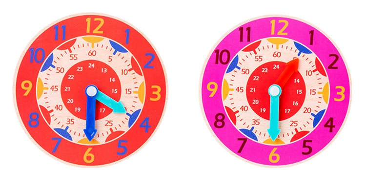 Wooden Educational Toy for Kids - Learning Clock Blocks