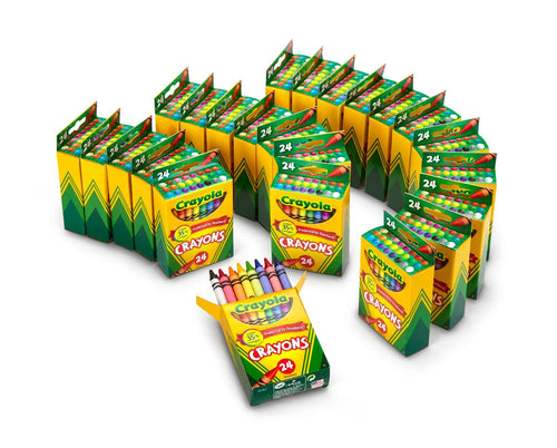 Crayola Crayons Bulk (24 Packs) Back to School Supplies for Preschool & Kindergarten Bulk Crayons for Kids Classroom Supplies