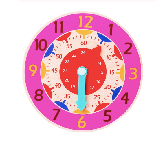Wooden Educational Toy for Kids - Learning Clock Blocks