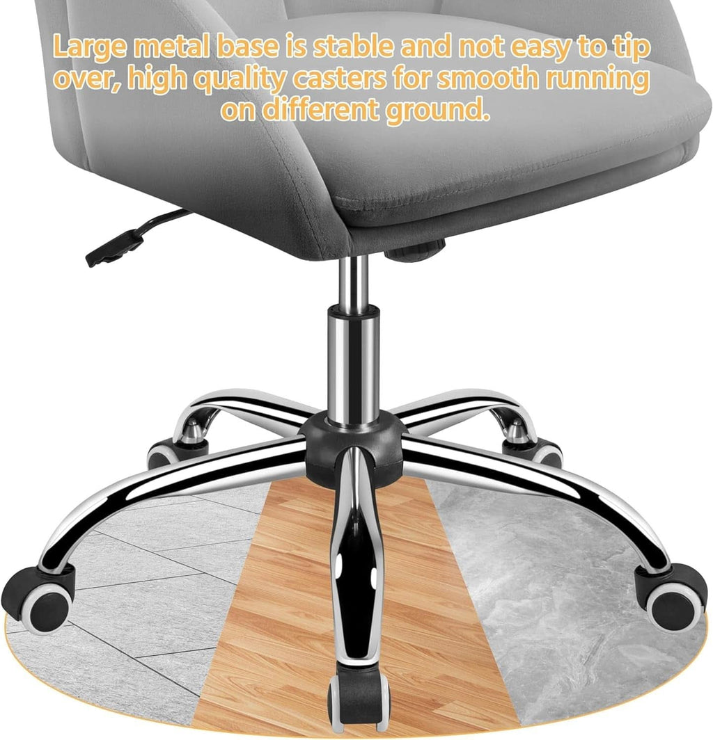 Dark Gray Desk Chair With Armrests For Home Office